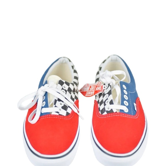 Vans Era Red Navy Blue Black White Checker Mix and Match New 8.5 MEN 10WOMEN - Picture 2 of 6